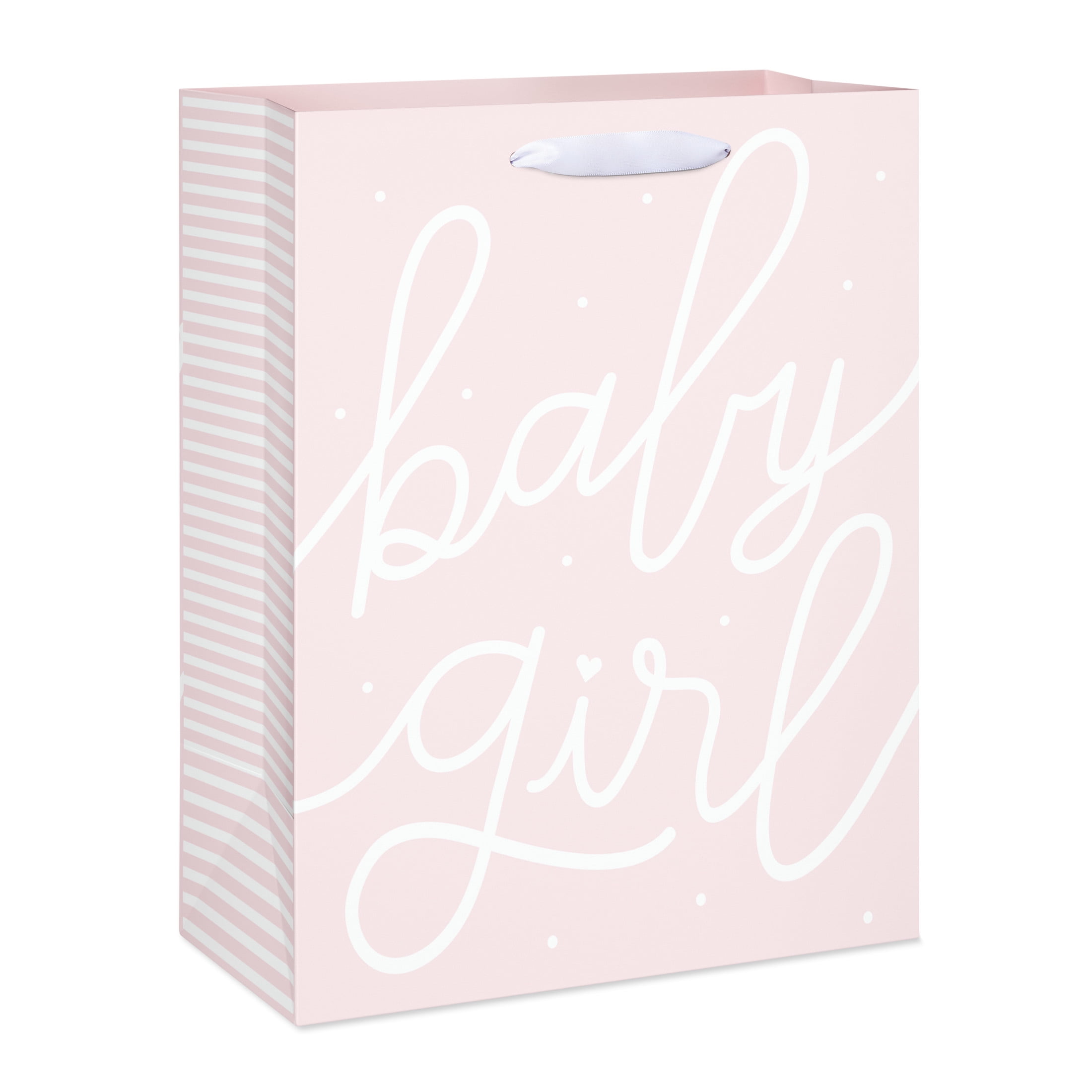 American Greetings 12.75 in. Large Pink Baby Shower Gift Bag, Baby Girl Script (1-Count)
