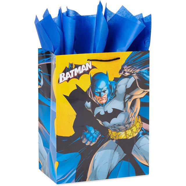 American Greetings 13" Large Gift Bag with Tissue Paper, Batman (1 Bag