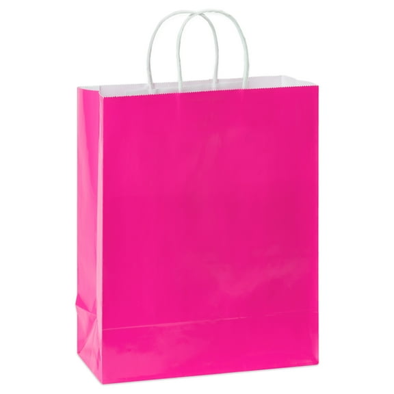 American Greetings 13 in. Large Solid Pink Gift Bag for All Occasions (1-Count)