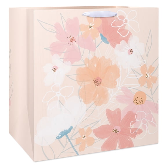 American Greetings 19.5 in. Colossal Pink Gift Bag, Spring Florals Weddings, Engagement (1-Count)