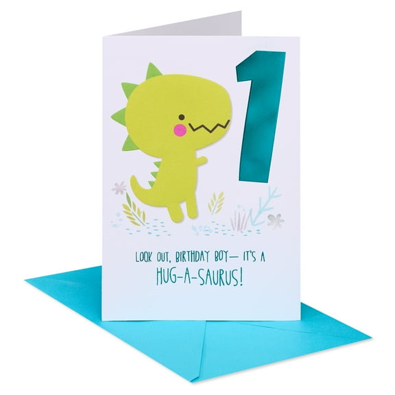 American Greetings 1st Birthday Card for Baby Boy (Hug-a-Saurus)