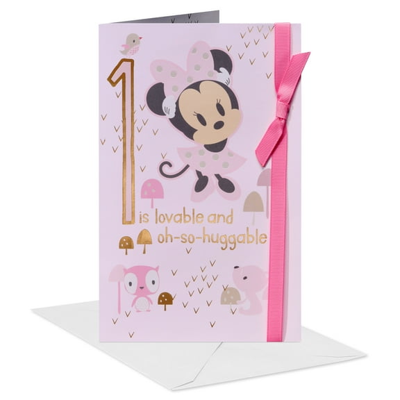 American Greetings 1st Birthday Card for Baby Girl (Oh-So-Huggable)