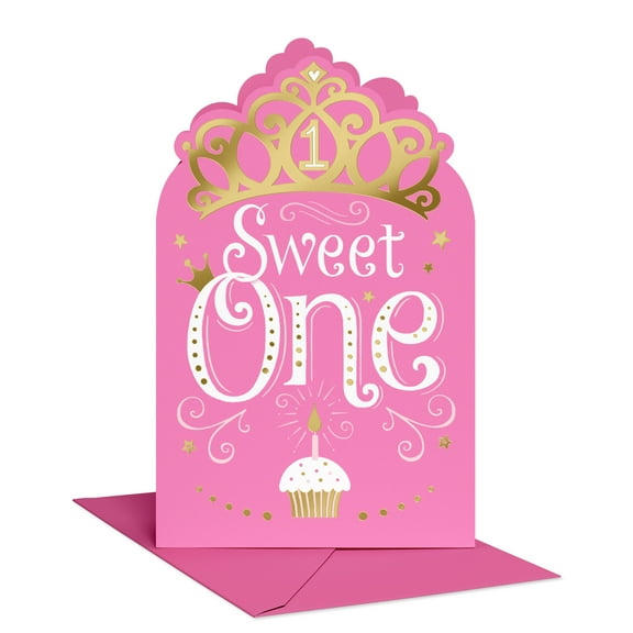 American Greetings 1st Birthday Card for Baby Girl (Sweet One)