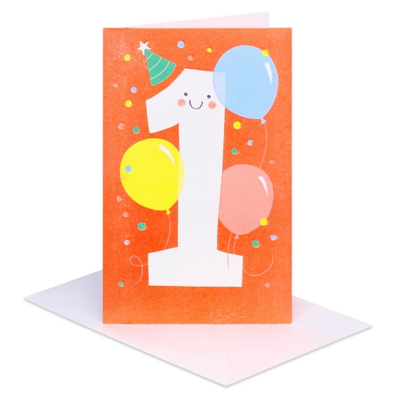American Greetings 1st Birthday Card for Baby (Celebration Balloons)
