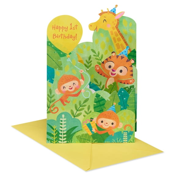 American Greetings 1st Birthday Card for Baby (Jungle Fun)
