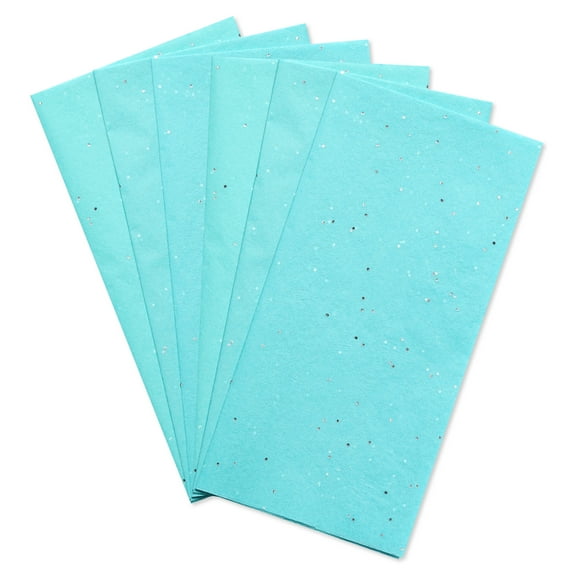 American Greetings 20 in. x 20 in. All Occasion Aqua Gift Wrap Tissue Paper, Gemstone Flecks (6-Sheets)