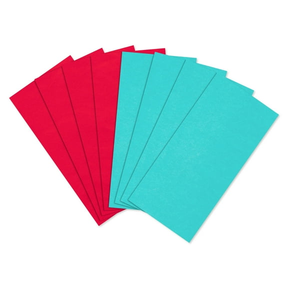 American Greetings 20 in. x 20 in. Tissue Paper Bundle, Red Caribbean Blue (2-colors, 8-Sheets)