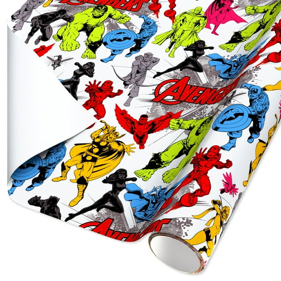 American Greetings 20 sq. ft. Avengers Wrapping Paper for Birthday (1-Roll)