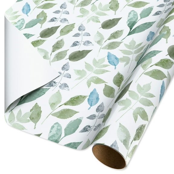 American Greetings 30 in. Wedding Wrapping Paper, Greenery, Leaves (1-Roll, 20 Sq. ft.)