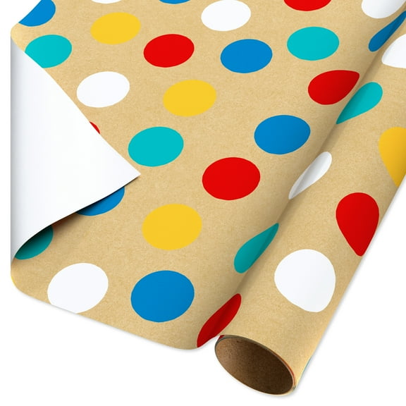 American Greetings 30 in. x 96 in. All Occasion Wrapping Paper, Colorful Dots (1-Roll, 20 Sq. ft.)