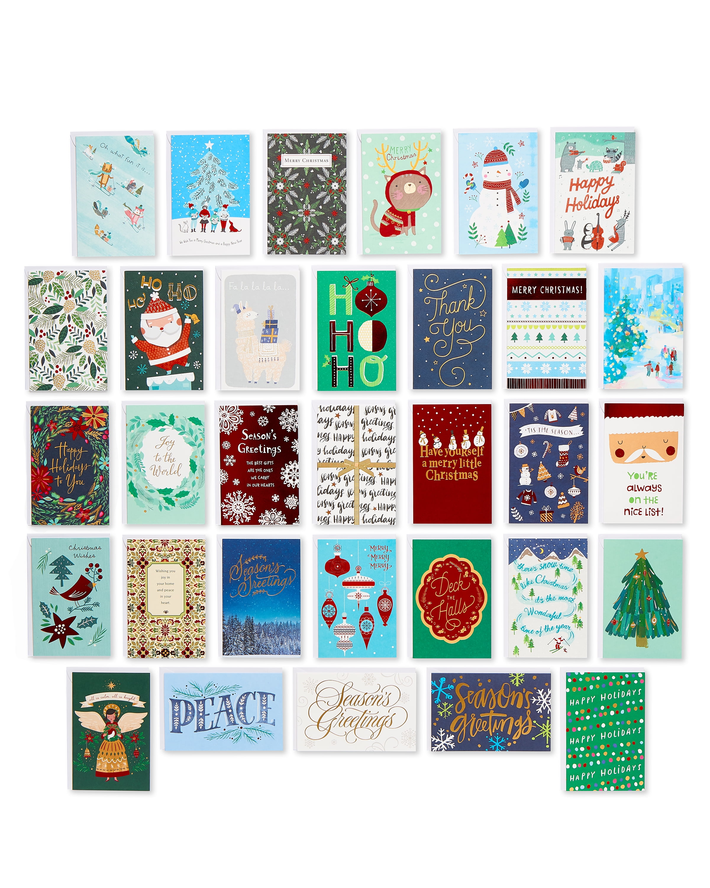 American Greetings (32Count) Deluxe Christmas Card Bundle, Bulk