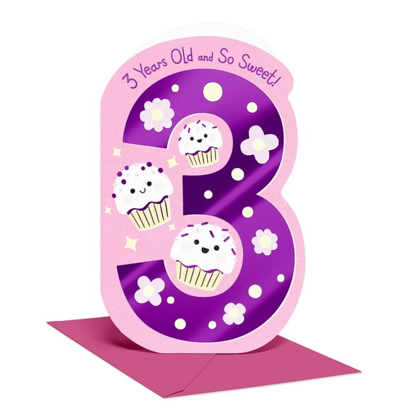American Greetings 3rd Birthday Card for Girl (Sweet Celebration)