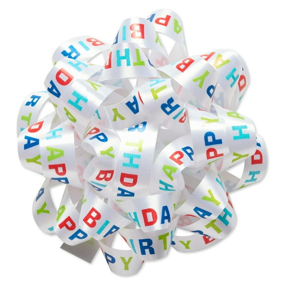 American Greetings 4.25 in. Birthday Confetti Gift Bow, Happy Birthday (1-Count)