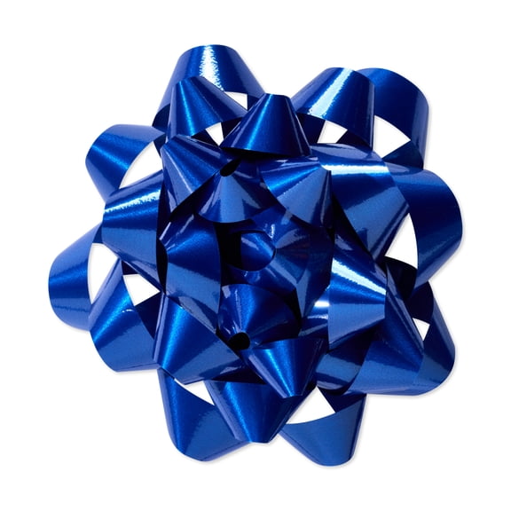 American Greetings 4.25 in. Blue Confetti Poly Gift Bow (1-Count)