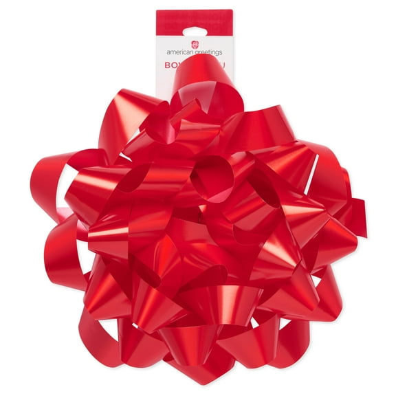 American Greetings 4.25 in. Giant Red Confetti Gift Bow for Christmas, Birthdays, All Occasions (1-Count)