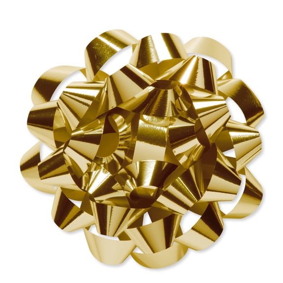 American Greetings 4.25 in. Gold Poly Gift Bow for Christmas, Birthdays, All Occasions (1-Count)