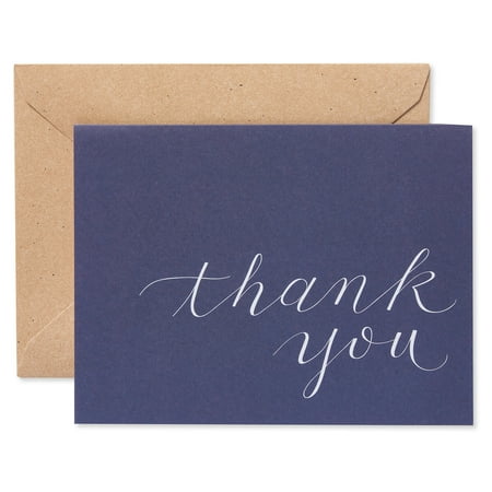 American Greetings 50 Count Thank You Cards and Envelopes, Navy