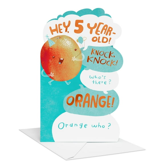American Greetings 5th Birthday Card for Kids (Playful Orange)