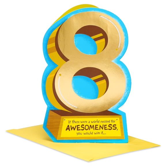 American Greetings 8th Birthday Card for Kids (World Record for Awesomeness)