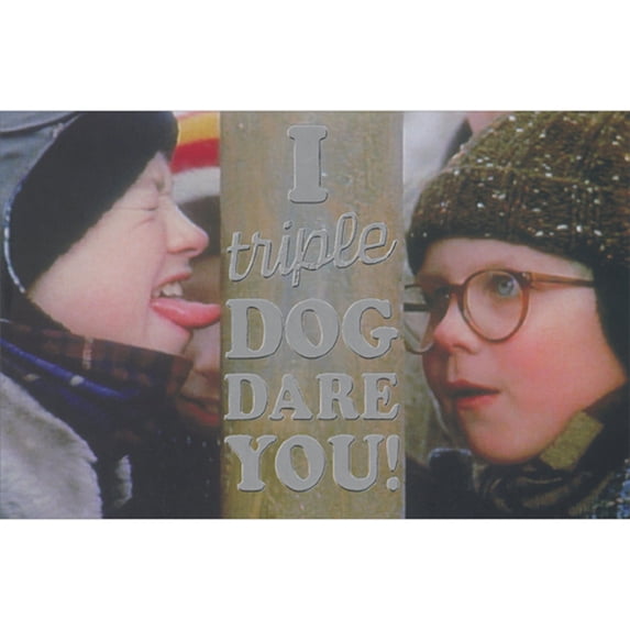 American Greetings A Christmas Story: I Dog Dare You Tongue Stuck on Pole Funny / Humorous Box of 10 Christmas Cards