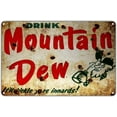 Mountain Dew Drink Soda Vintage Metal Wall Decor Art Shop Man Cave Bar
