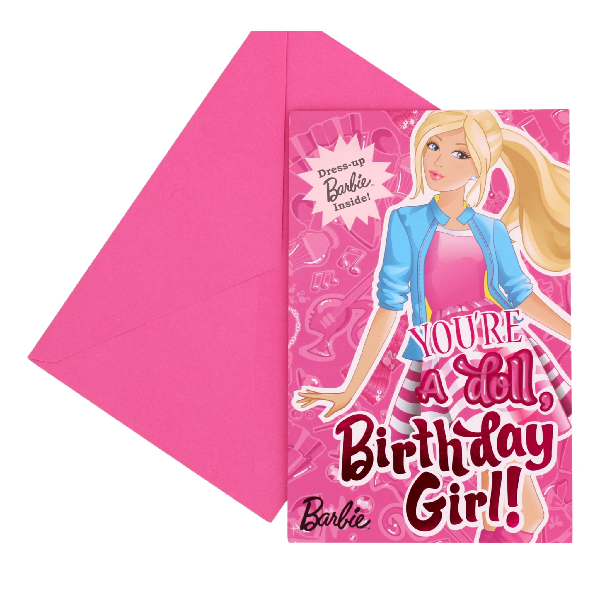 Birthday Greeting Cards Barbie You re a doll Birthday Girl Walmart Business Supplies