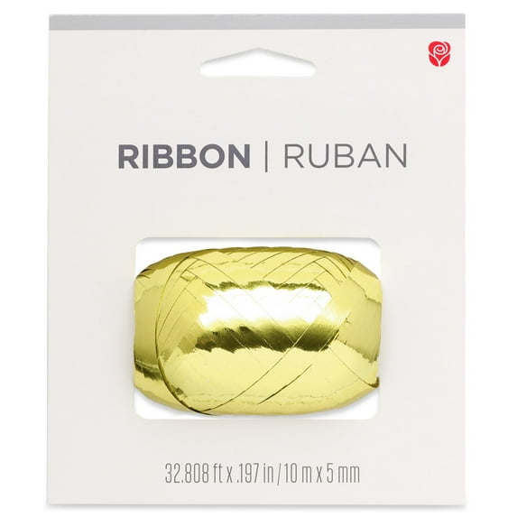 American Greetings Gold Metallic Ribbon Roll, 32.8 ft x .197 in. (1-Count)