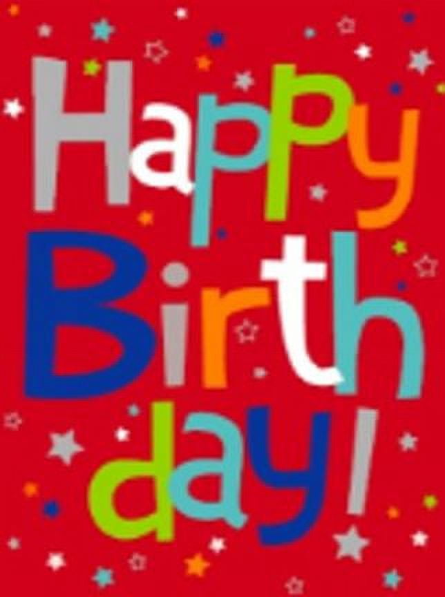 American Greetings Ag Sbg Ed J Bday Multi Dot Red