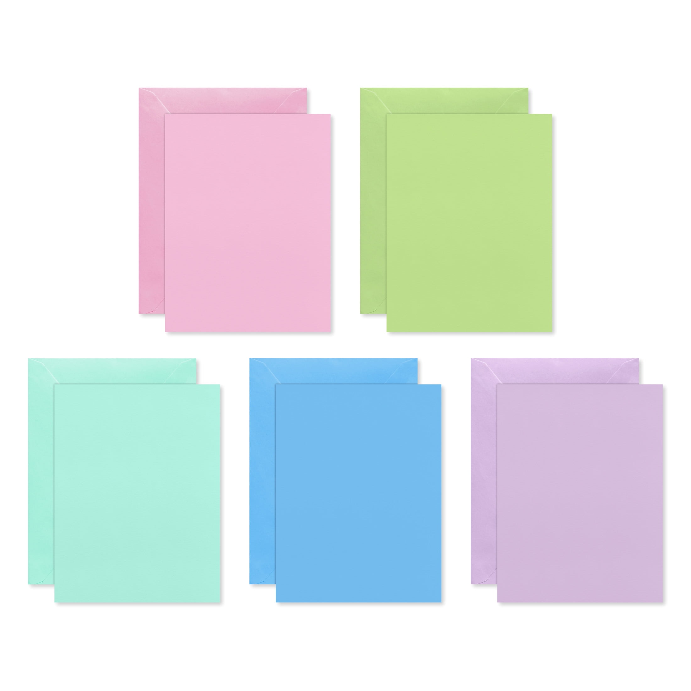 American Greetings All Occasion Blank Single Panel Notes, Pastel (5-Designs, 100-Count)
