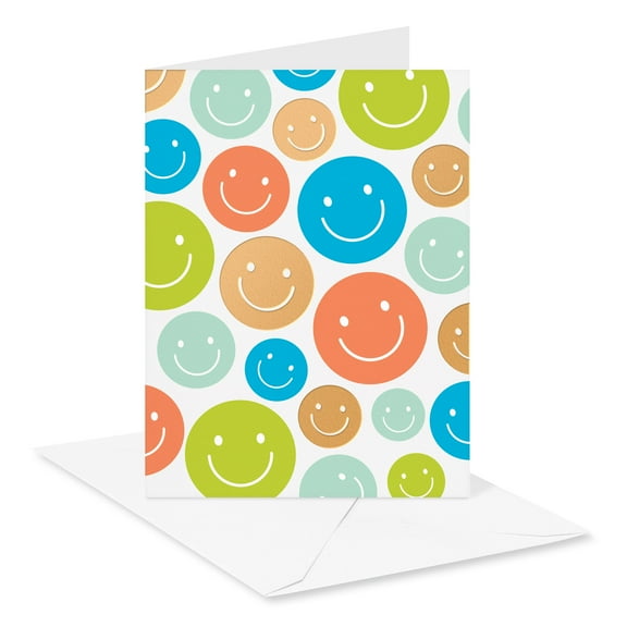 American Greetings All Occasion Blank Cards, Blue, Orange, Green (10-Count)