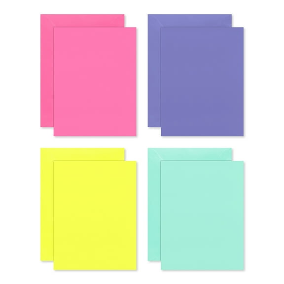 American Greetings All Occasion Blank Single Panel Notes, Bright Multi-Color (4-Designs, 40-Count)