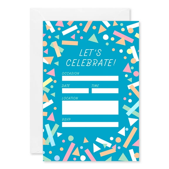American Greetings Stationery Party Invitations, Confetti (10-Count)