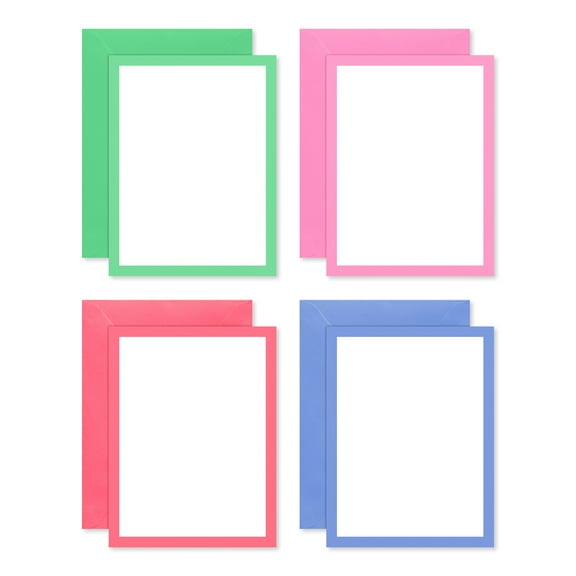 American Greetings All Occasion Blank Single Panel Notes, Bold Border and Dotted Box (4-Designs, 40-Count)