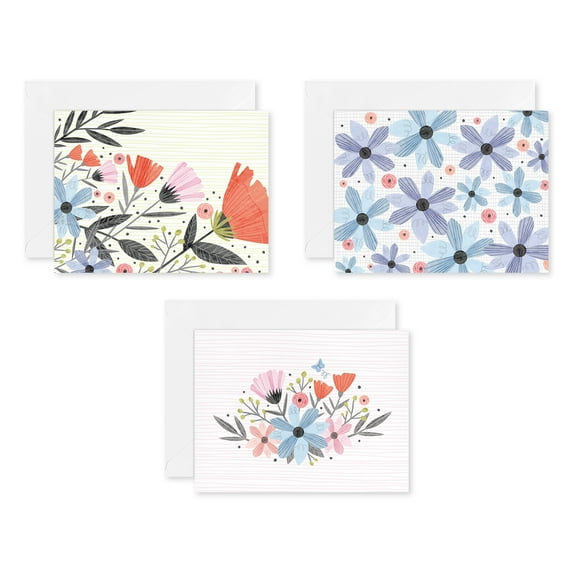 American Greetings All Occasion Stationery Note Multi-pack, Floral (3-Designs, 30-Count)