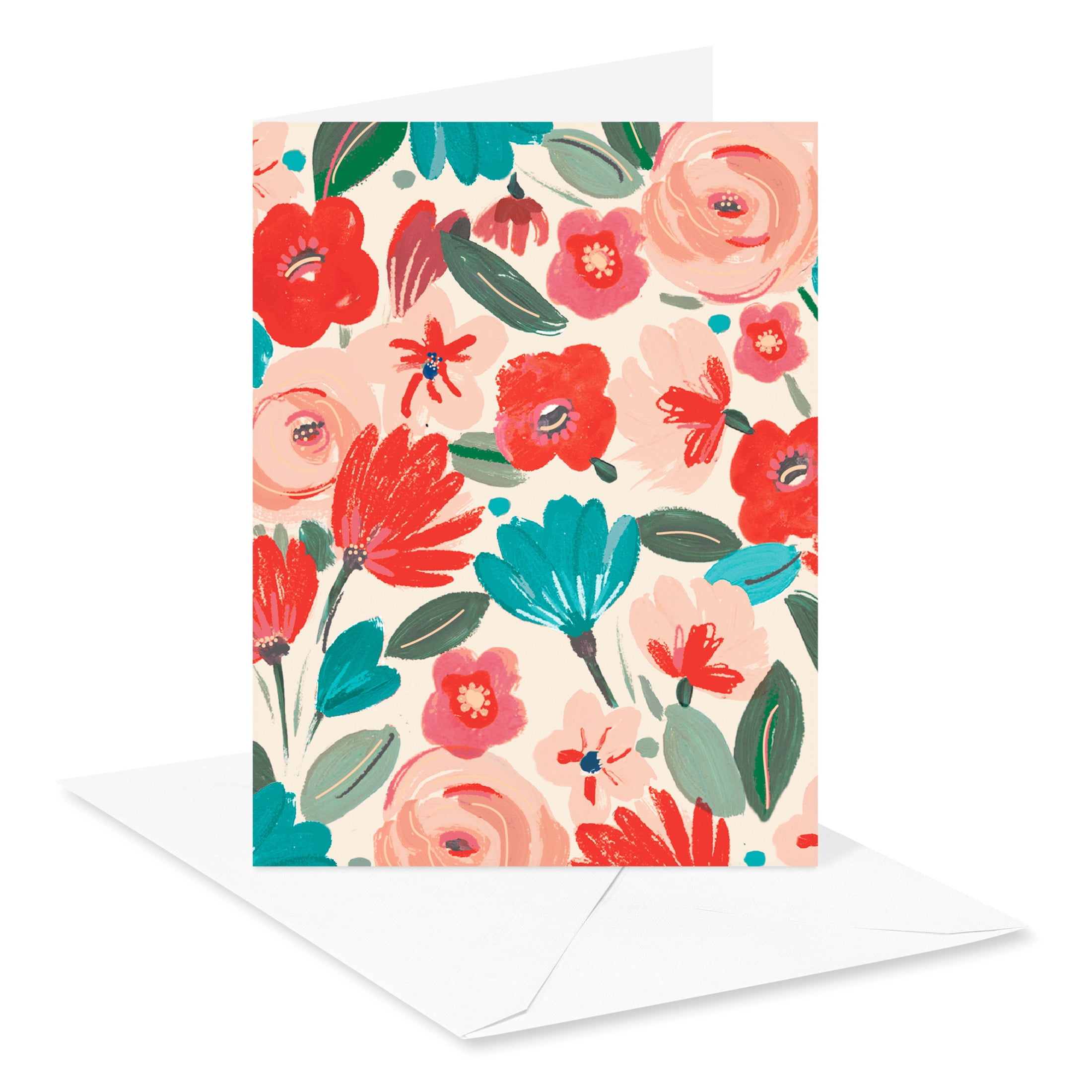 American Greetings All Occasion Blank Cards, Red Floral (20-Count)
