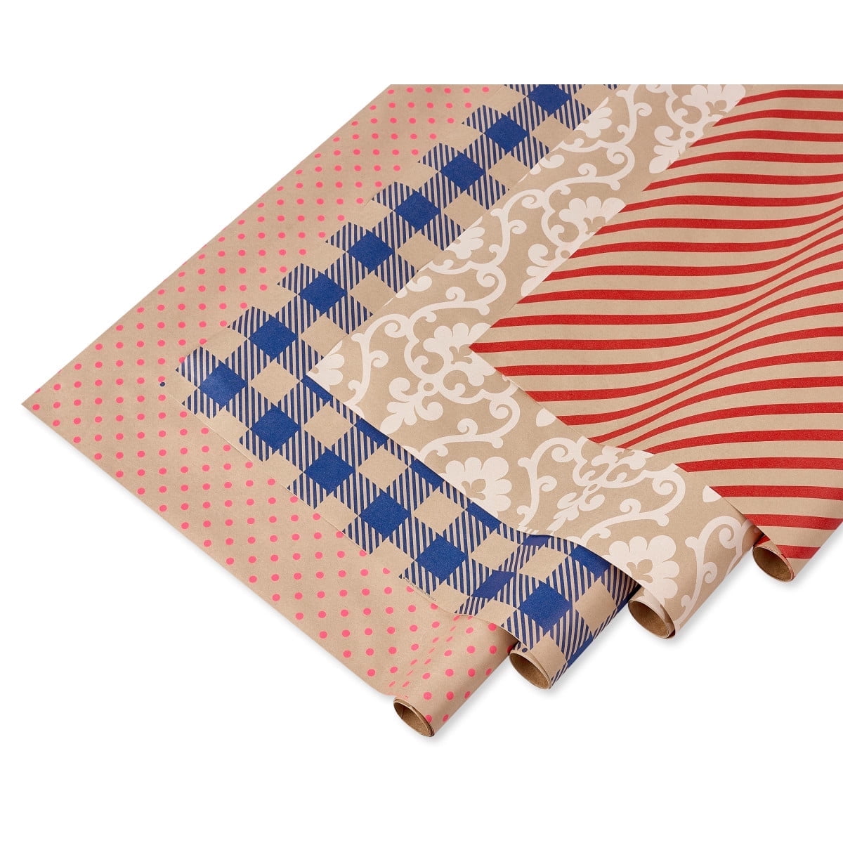 American Greetings All Occasion Wrapping Paper, Kraft Designs (4 Rolls, 80 sq. ft.)