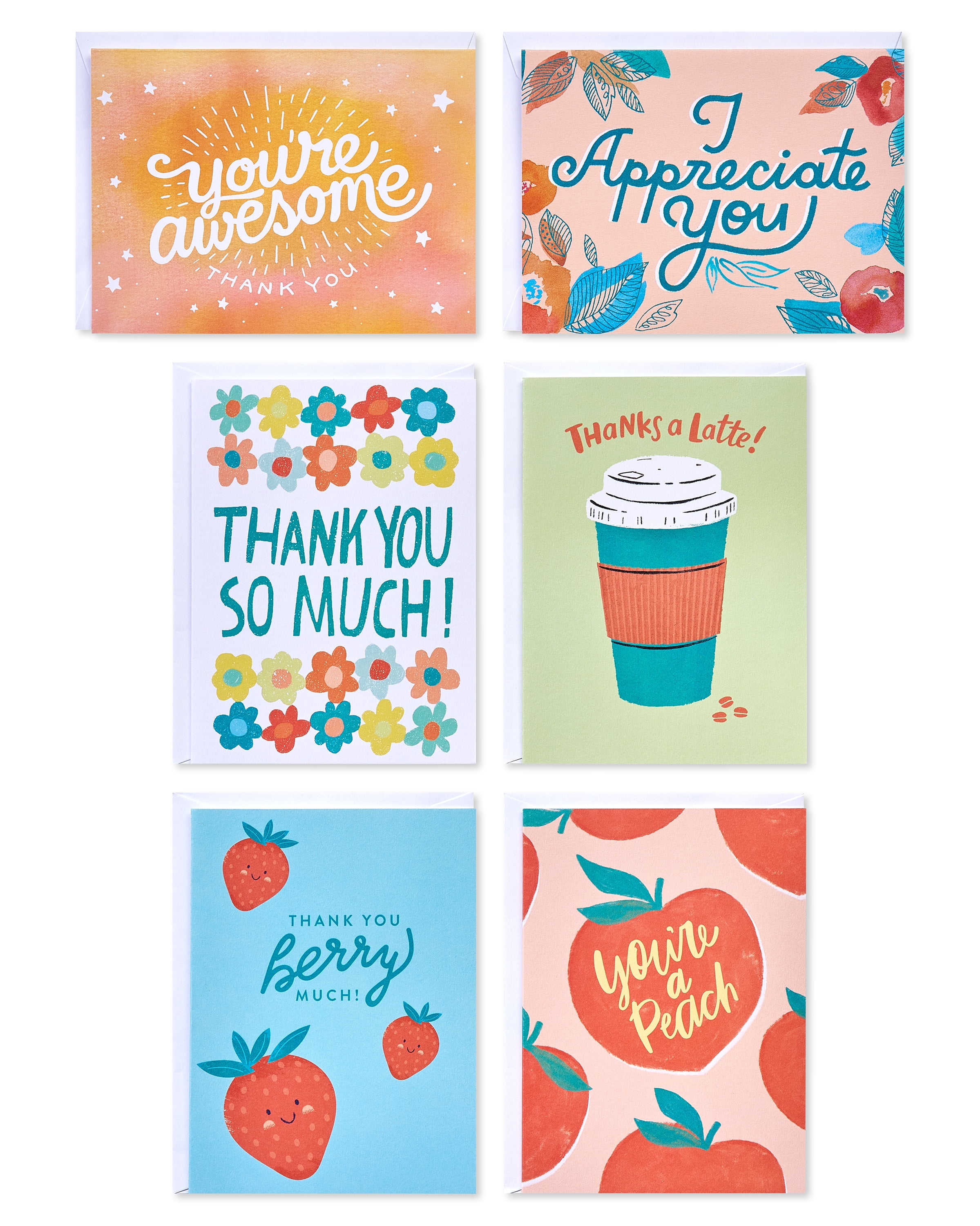 American Greetings Assorted Thank You Cards with Envelopes, Blank ...