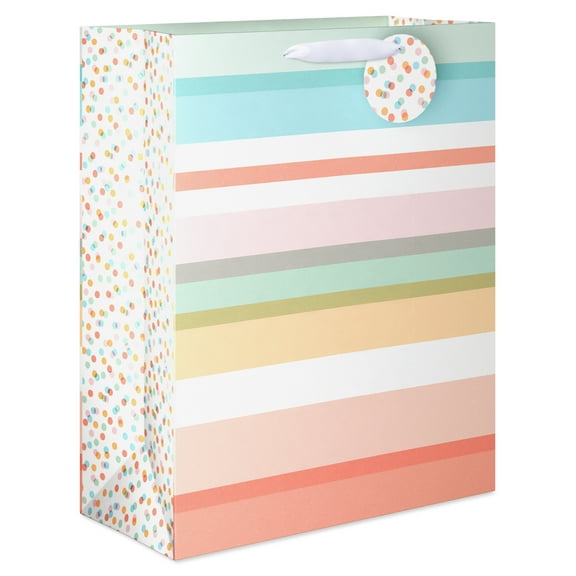 American Greetings Baby Extra Large Gift Bag Baby, Stripes with Tag (12.5" x 15.5" x 5.75") 1-Count