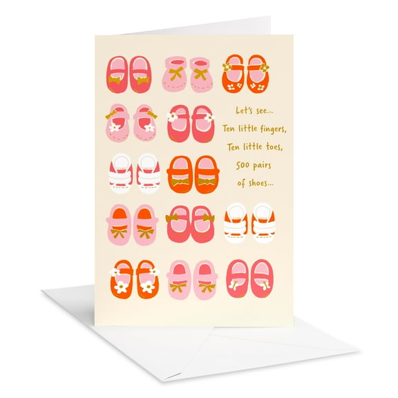 American Greetings Funny Baby Girl Card (Tiny Toes and Little Shoes)