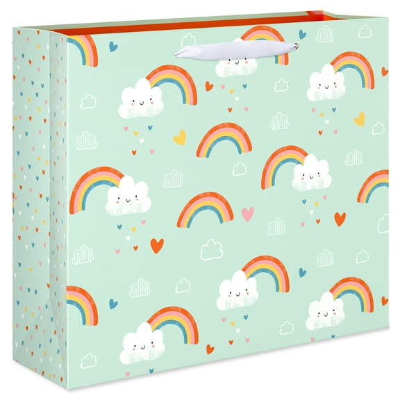 American Greetings Baby Large Horizontal Gift Bag Baby, Rainbow Clouds (12.75" x 10" x 5") 1-Count