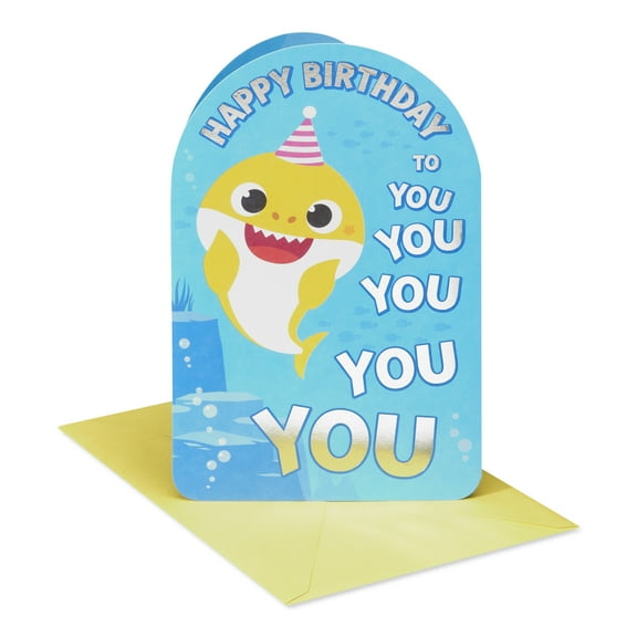 American Greetings Baby Shark Birthday Card for Kids (Fun & Play)