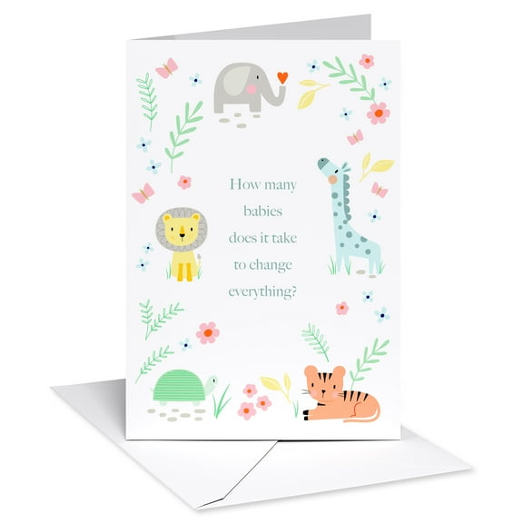 American Greetings Baby Shower Card (Joyful Moments with Baby Animals)