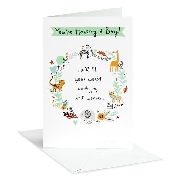 American Greetings Baby Shower Card for Boy (Joy and Wonder)