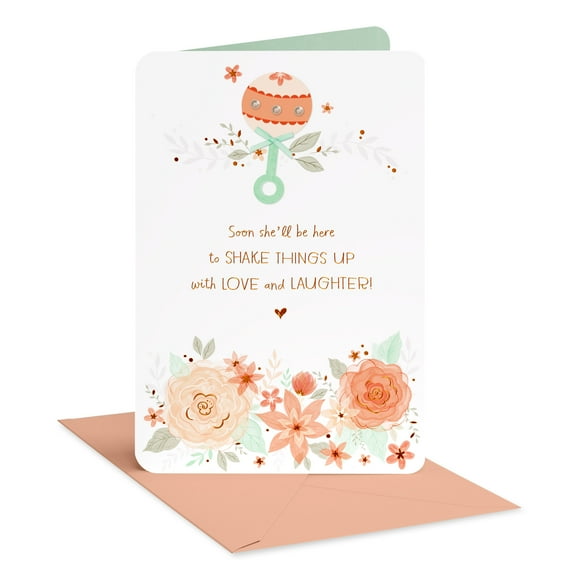 American Greetings Baby Shower Card for Girl (Love and Laughter)