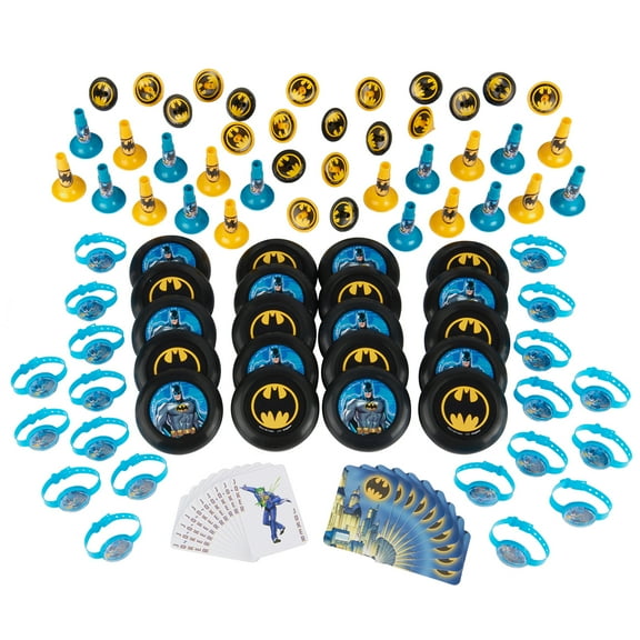 American Greetings Batman Super Mega Blue,Black,Yellow Party Favor Value Pack, 100 Pieces