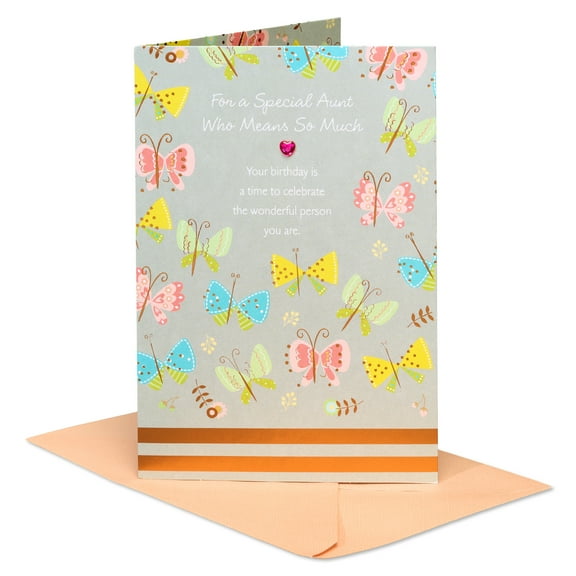 American Greetings Birthday Card for Aunt (Butterflies and Wishes)
