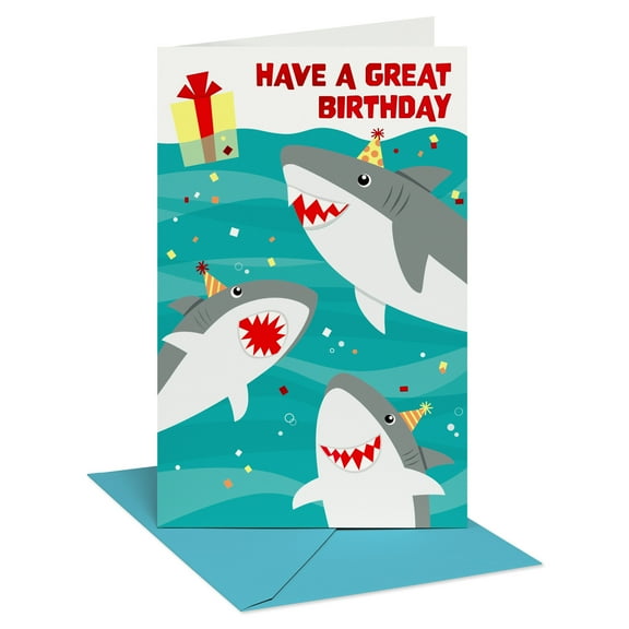 American Greetings Birthday Card for Boy (Birthday Sharks)