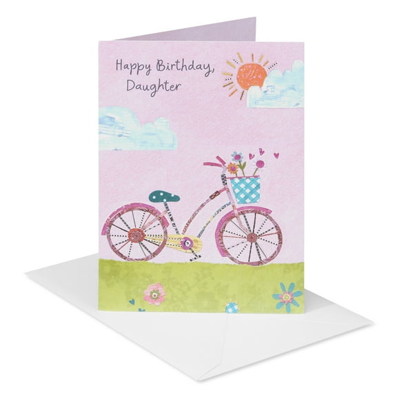 American Greetings Birthday Card for Daughter (Bicycle and Flowers)