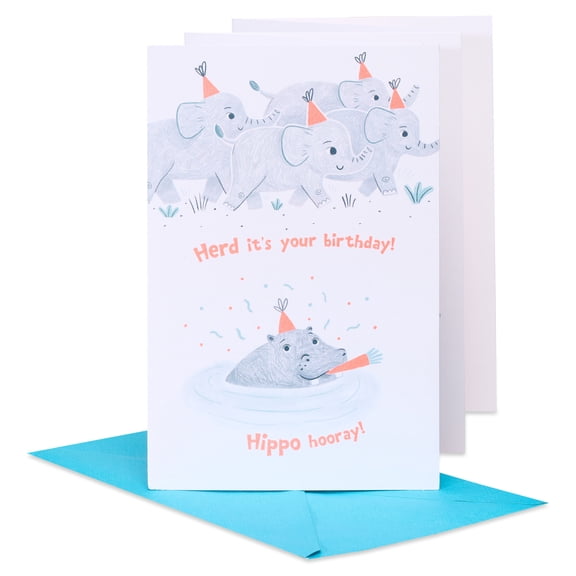 AMERICAN GREETINGS CARD JUVENILE BIRTHDAY ANIMAL PUNS SPOT SERIES