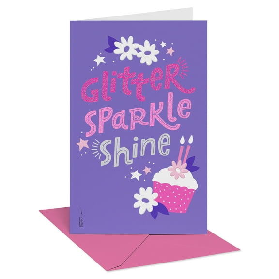American Greetings Birthday Card for Girl (Glitter, Sparkle, Shine)
